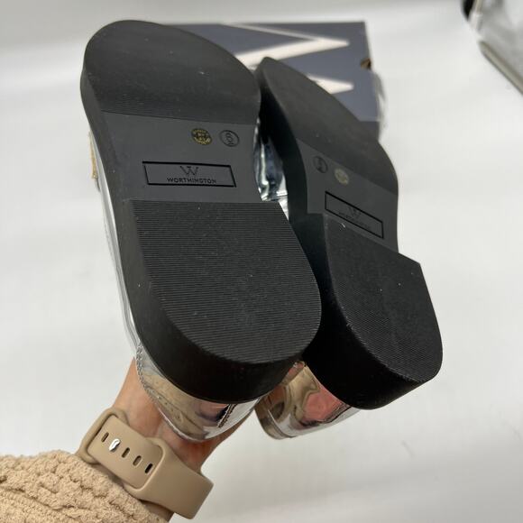 Worthington Ellen Womens Round Closed Toe Loafers Silver Size 6M - Picture 6 of 13